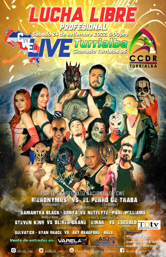 Costa Rica Wrestling Embassy llega a Turrialba este fin de semana. Foto: CWE