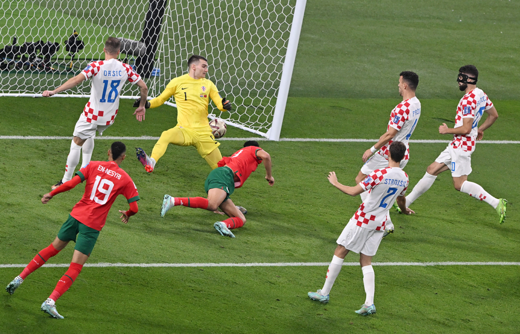 Gol de Marruecos ante Croacia. Foto: Xinhua-Xia Yifang