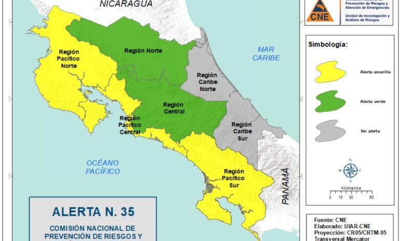 IMN alerta por lluvias intensas y riesgo de inundaciones este miércoles