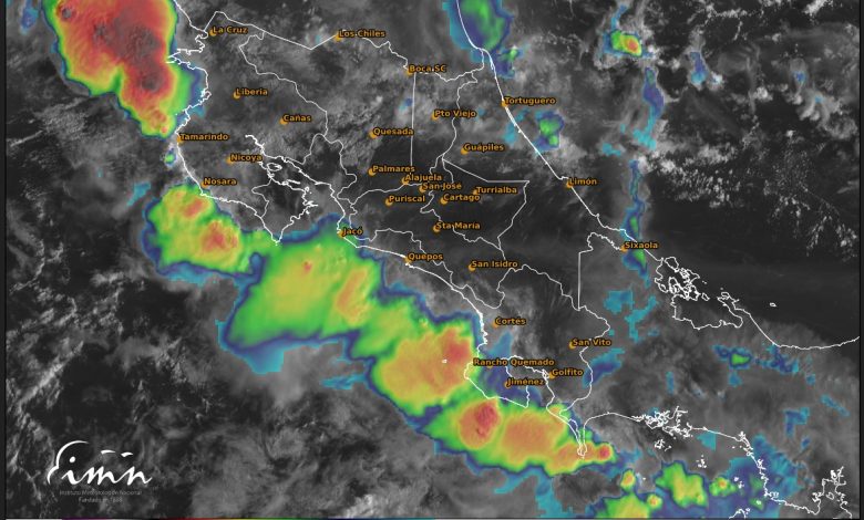 Tormenta tropical Melissa influye en el clima de Costa Rica con lluvias y tormentas eléctricas