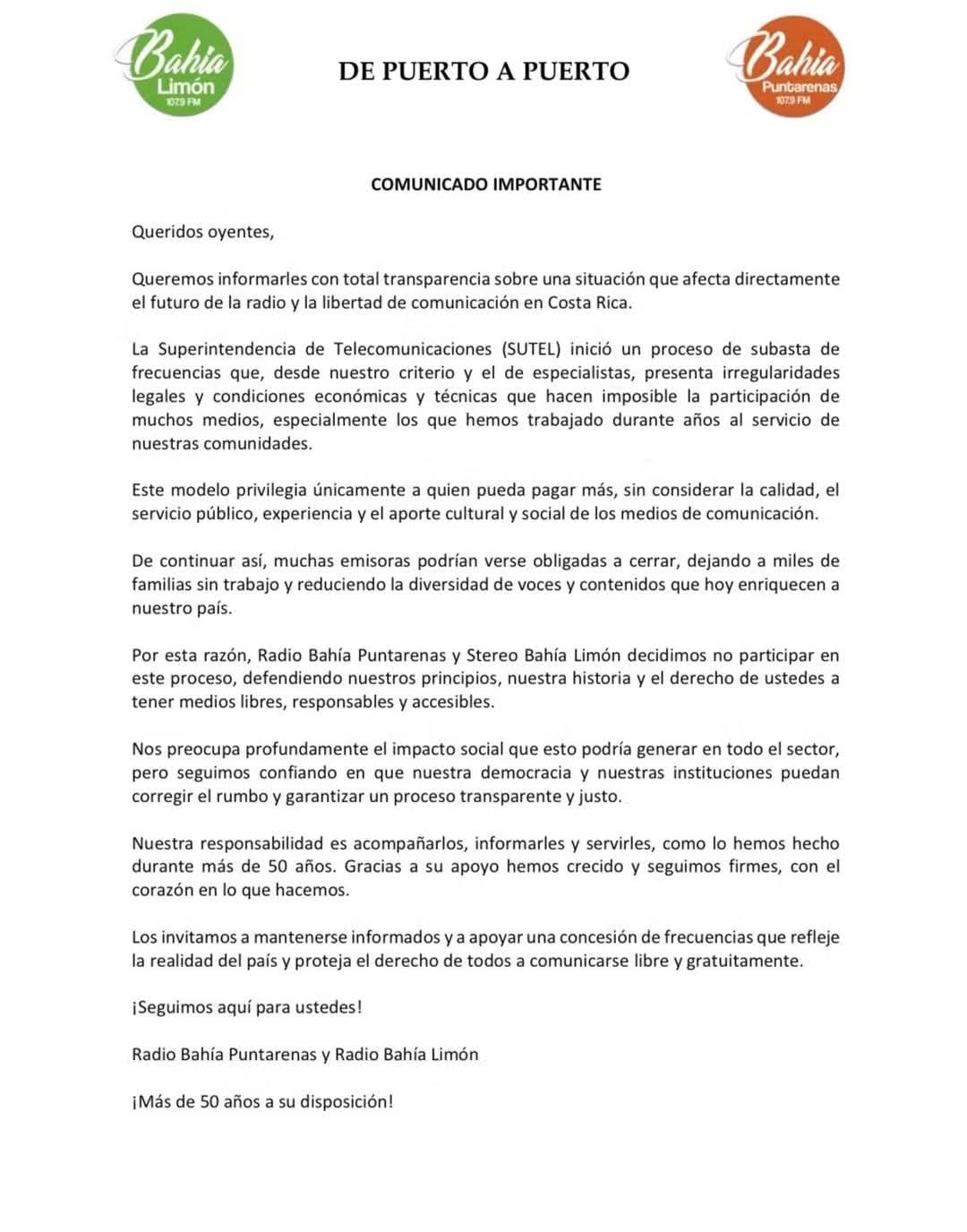 Más de 50 emisoras quedaron fuera de la subasta de frecuencias