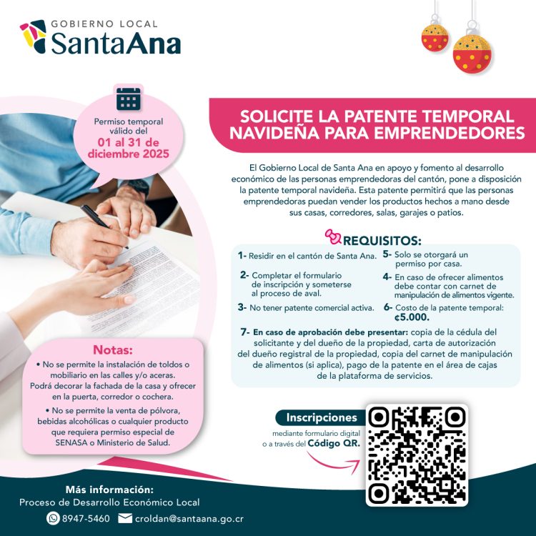 Santa Ana abre patente temporal navideña para emprendedores