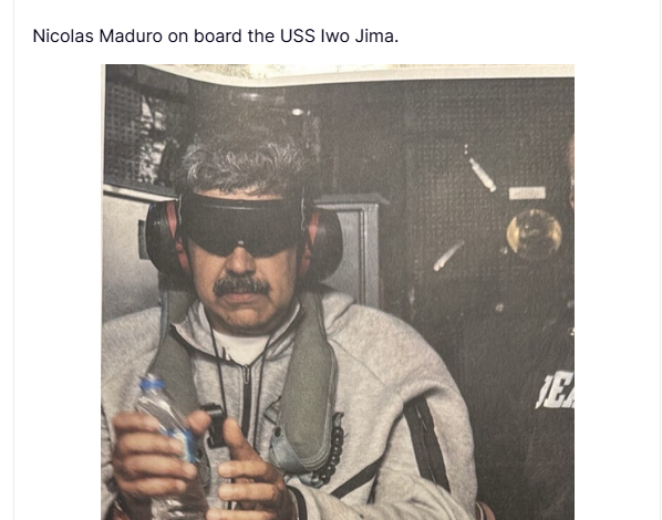 Primera imagen de Nicolás Maduro detenido