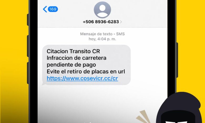¡Evite estafas! COSEVI alerta sobre falsos cobros por SMS