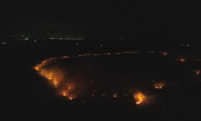 Incendio amenaza la Reserva Lomas Barbudal en Guanacaste