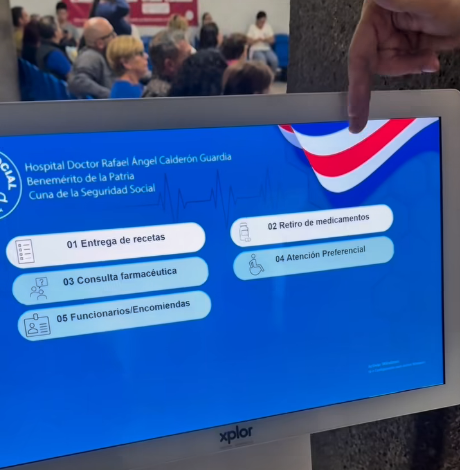 Hospital Calderón Guardia estrena sistema digital para filas en Farmacia