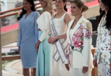 Entre coronas y glamour: Laura Fernández recibe a tres Miss Universo