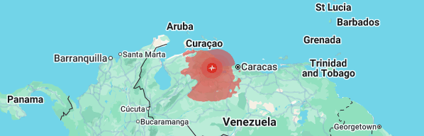 Magnitude 7.2 earthquakeAffected countries: Venezuela, Caribbean Netherlands, Curaçao, and Aruba 25 km from San Felipe, Yaracuy, Venezuela · 4:04 PM